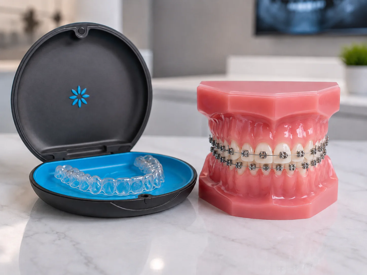 Braces and clear aligners treatment comparison